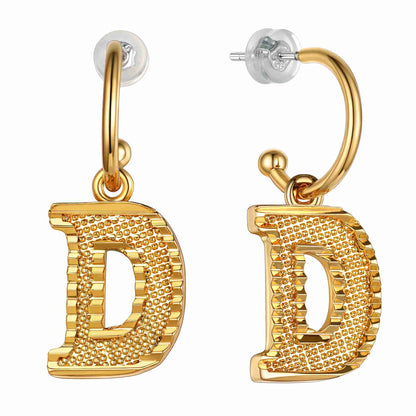 Initial d Hoop Earrings for Women