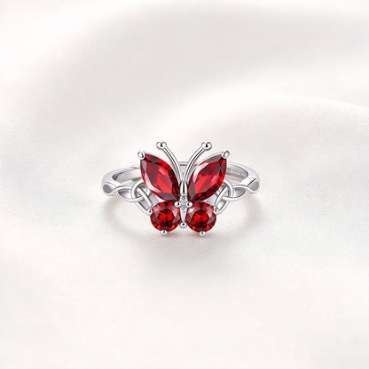 January Adjustable Celtic Knot Butterfly Birthstone Ring