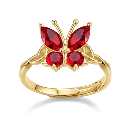 January Adjustable Celtic Knot Butterfly Birthstone Ring