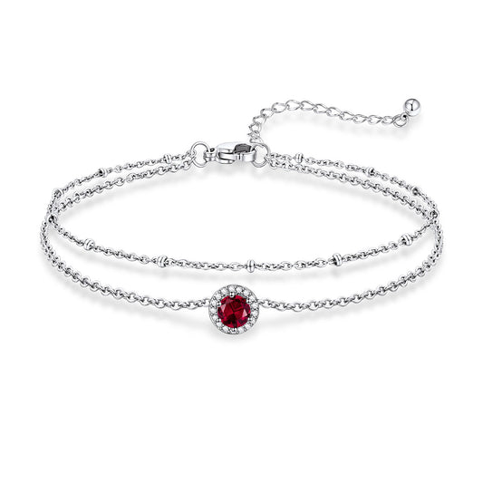 January Birthstone Layer Halo Anklet