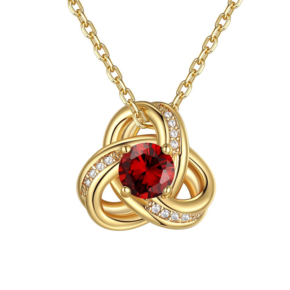 January Birthstone Love Knot Necklace