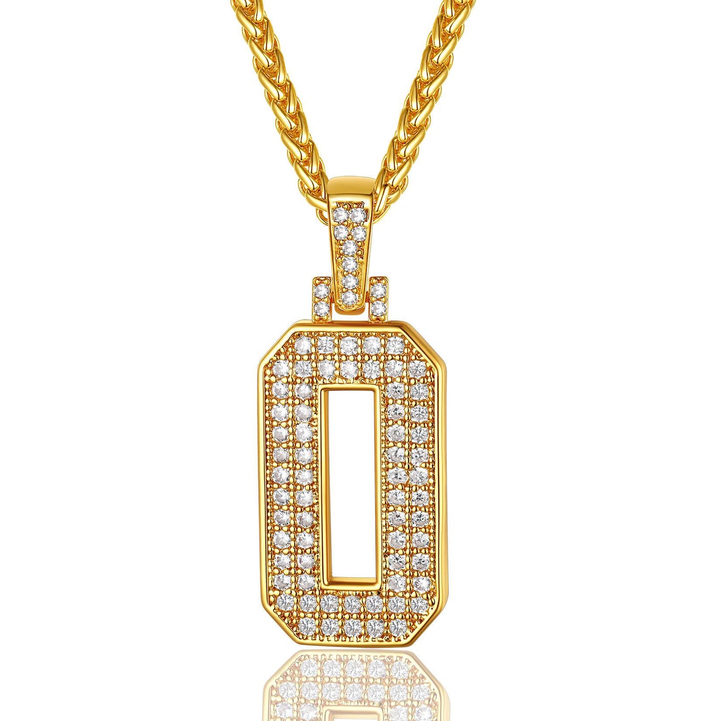 Jersey 0 Number Necklace Gold Plated