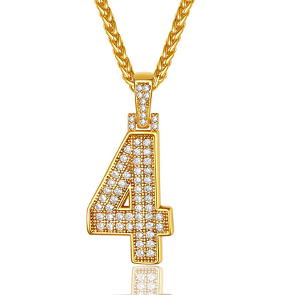 Jersey 4 Number Necklace Gold Plated