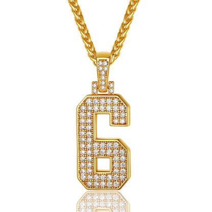 Jersey 6 Number Necklace Gold Plated