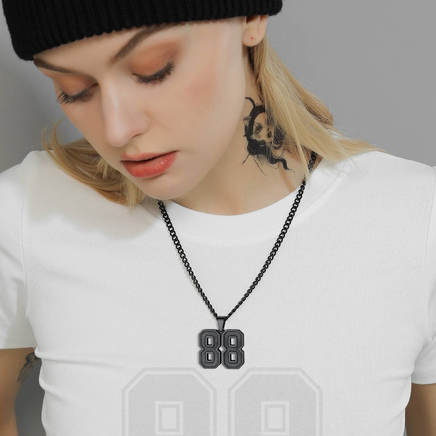 Jersey A Woman Wearing Number Necklace Sport Necklace for Men