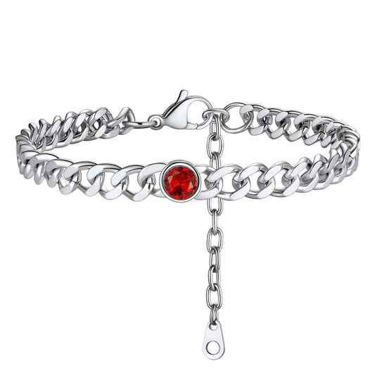 July Birthstone Anklet Silver PSA40044