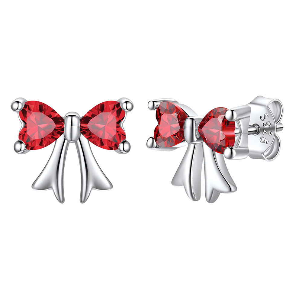 July Birthstone Bow Earrings