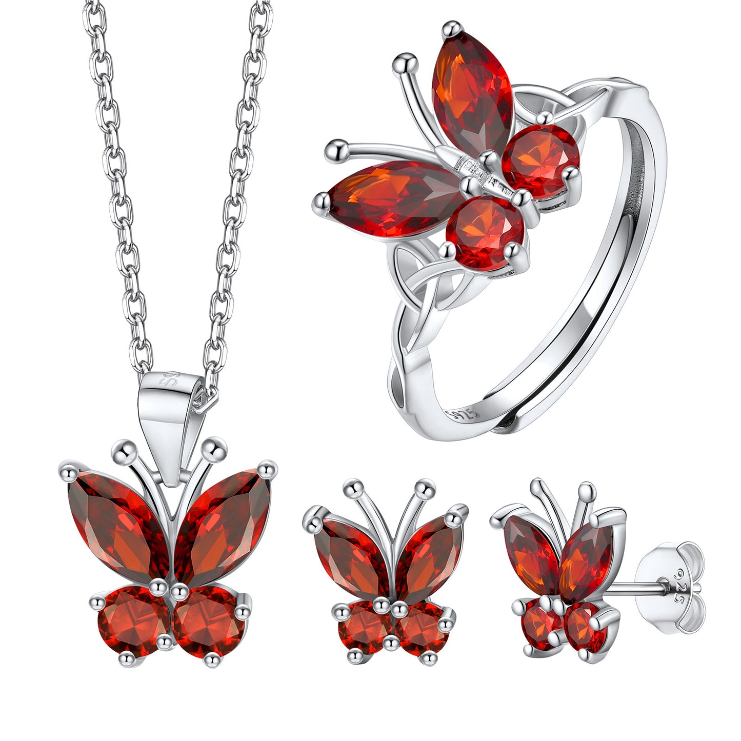 Butterfly Birthstone Jewelry Set