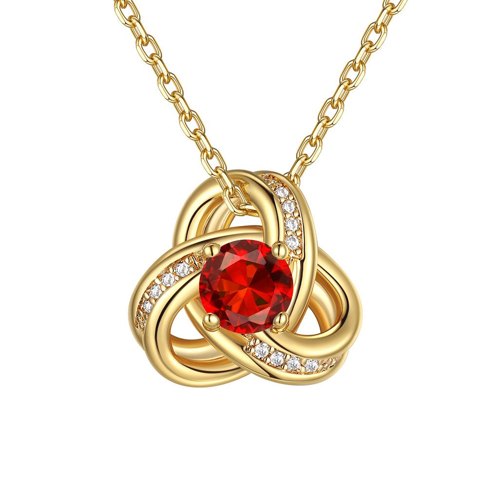 July Birthstone Love Knot Necklace