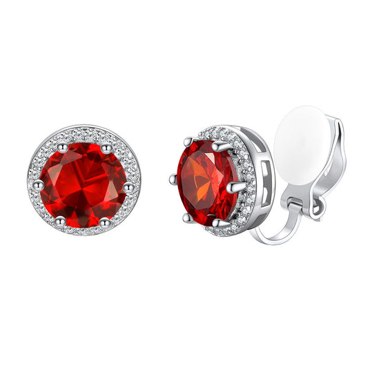 July Birthstone Non-Pierced Clip-on Earrings
