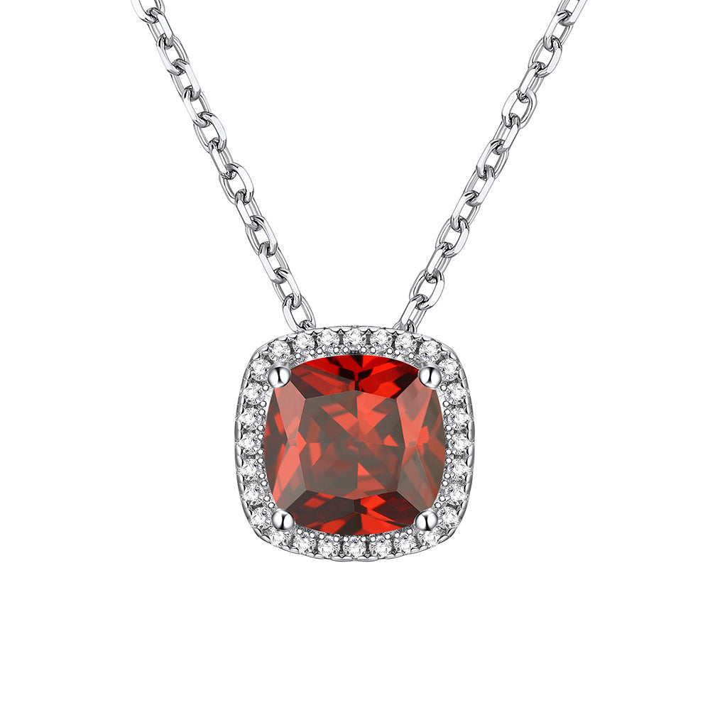 July Cushion Cut Necklace