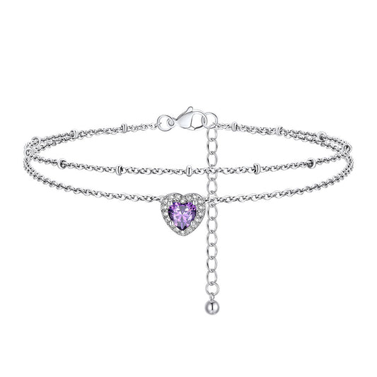 June Birthstone Anklet Double Layer FIA23769