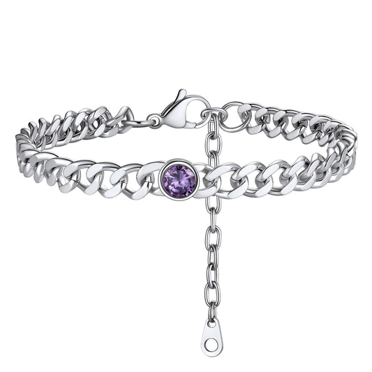 June Birthstone Anklet Silver PSA40044