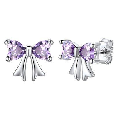 June Birthstone Bow Earrings