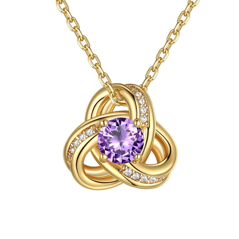 June Birthstone Love Knot Necklace