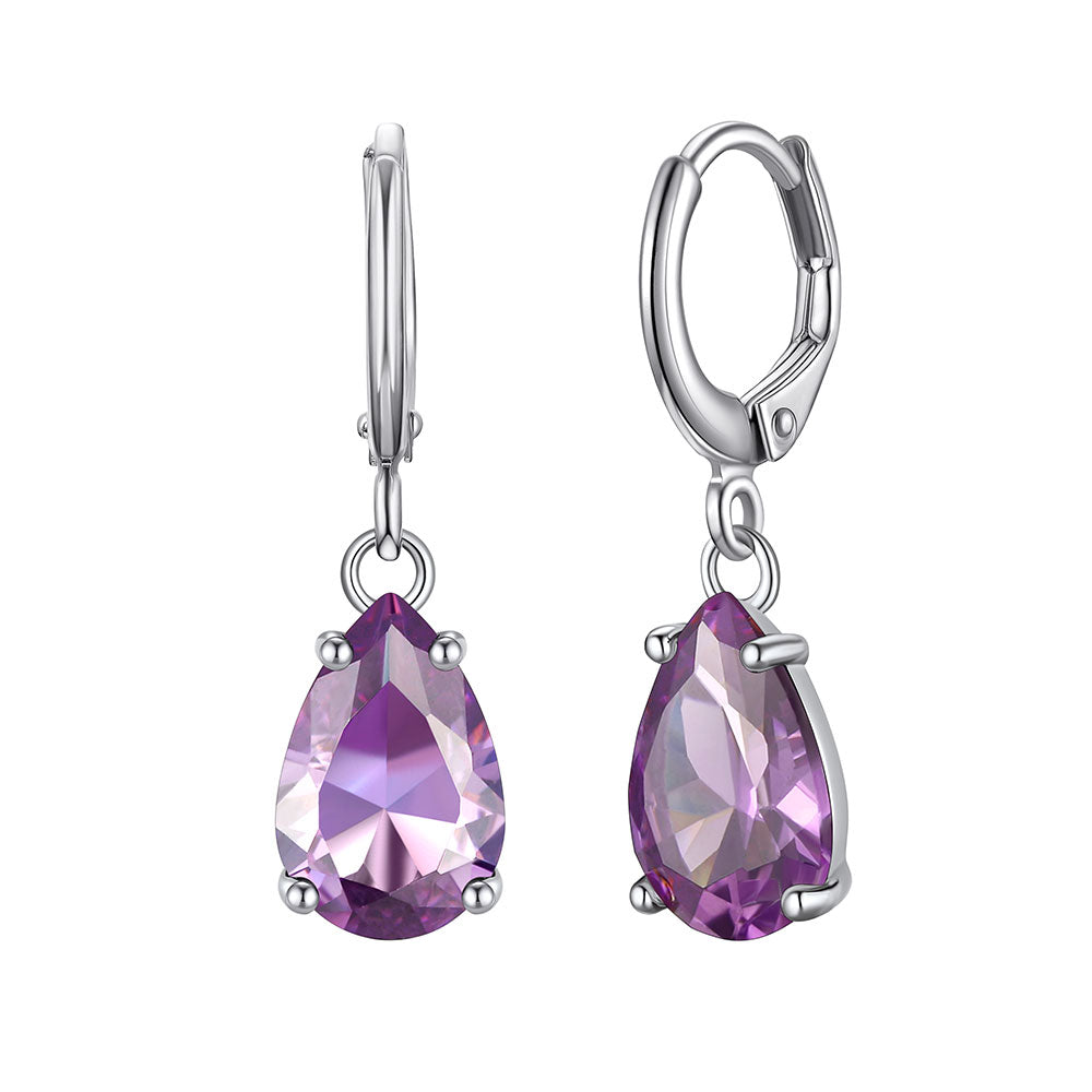 June Birthstone Teardrop Dangle Earrings