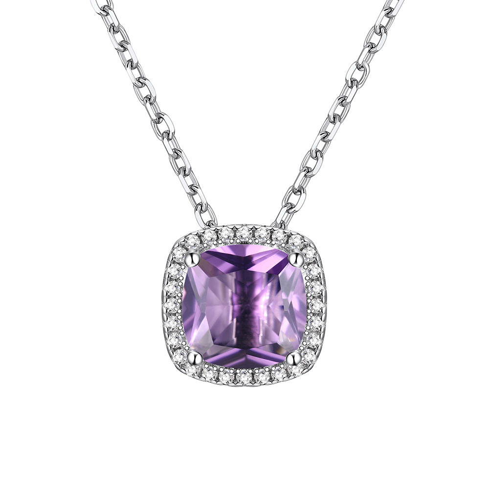 June Cushion Cut Necklace