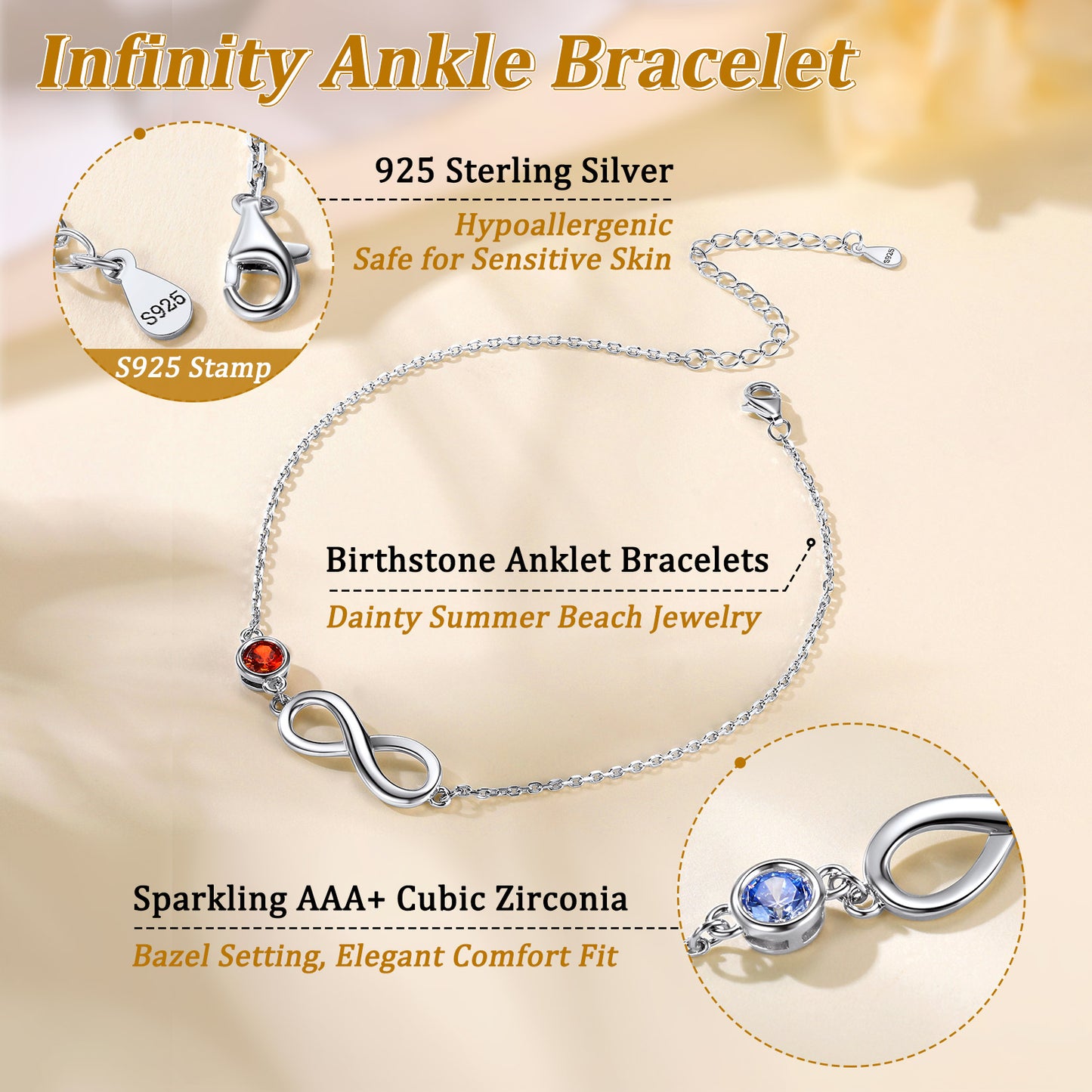 Infinity Birthstone Bracelet