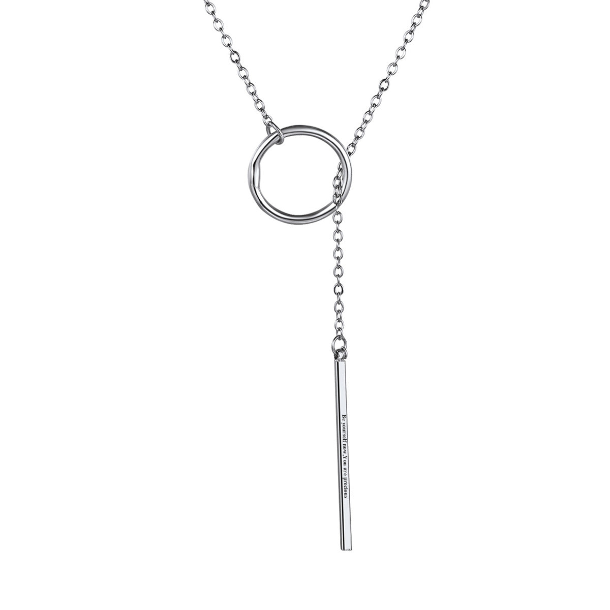 Lariat Open Circle Y Necklaces Bar Long Necklaces