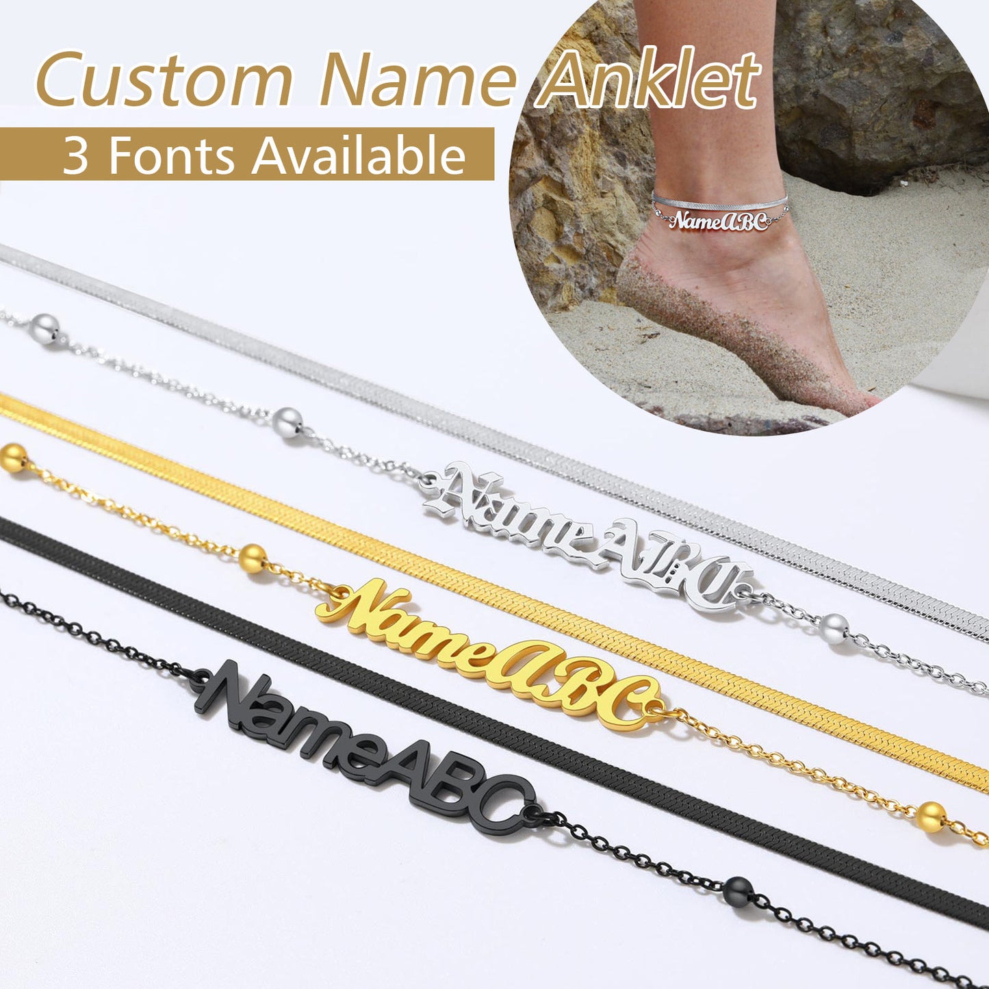 Layer Name Anklets For Women