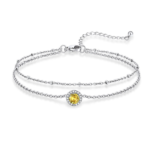 Layer Halo November Birthstone Anklet
