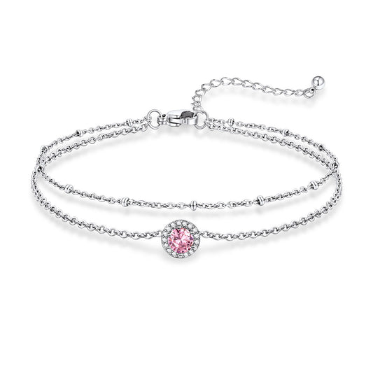 Layer Halo October Birthstone Anklet