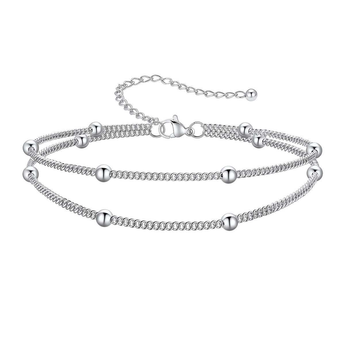 Layered Ball Chain Ankle Bracelet for Women