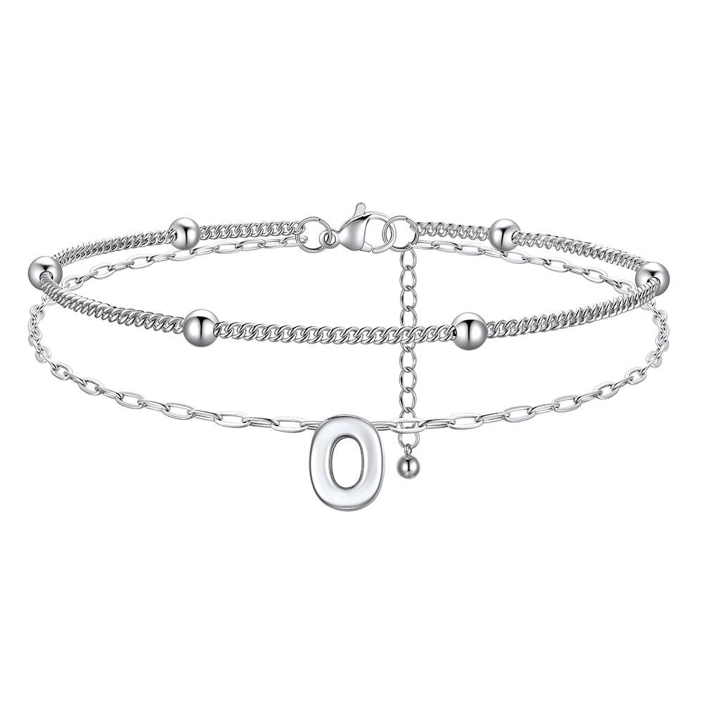 Layered Bubble Initial O Anklets 