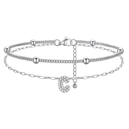 Layered CZ Bubble Initial C Anklets