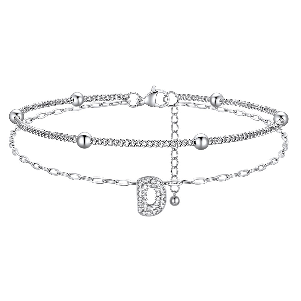 Layered CZ Bubble Initial D Anklets