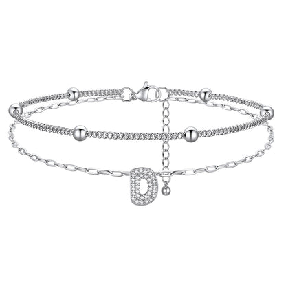 Layered CZ Bubble Initial D Anklets