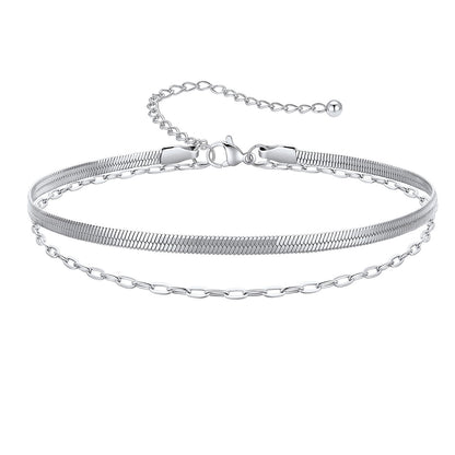 Layered Snake Chain Anklets for Women