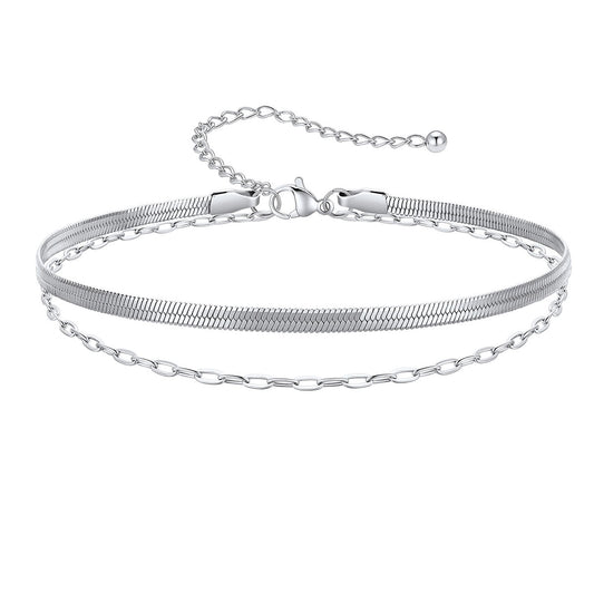 Layered Snake Chain Anklets for Women