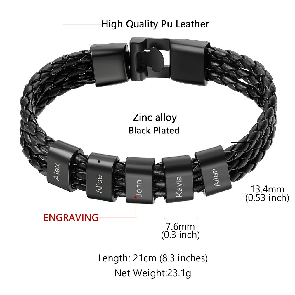Leather Braided Layer Bracelet: Dimension, Durable, Solid