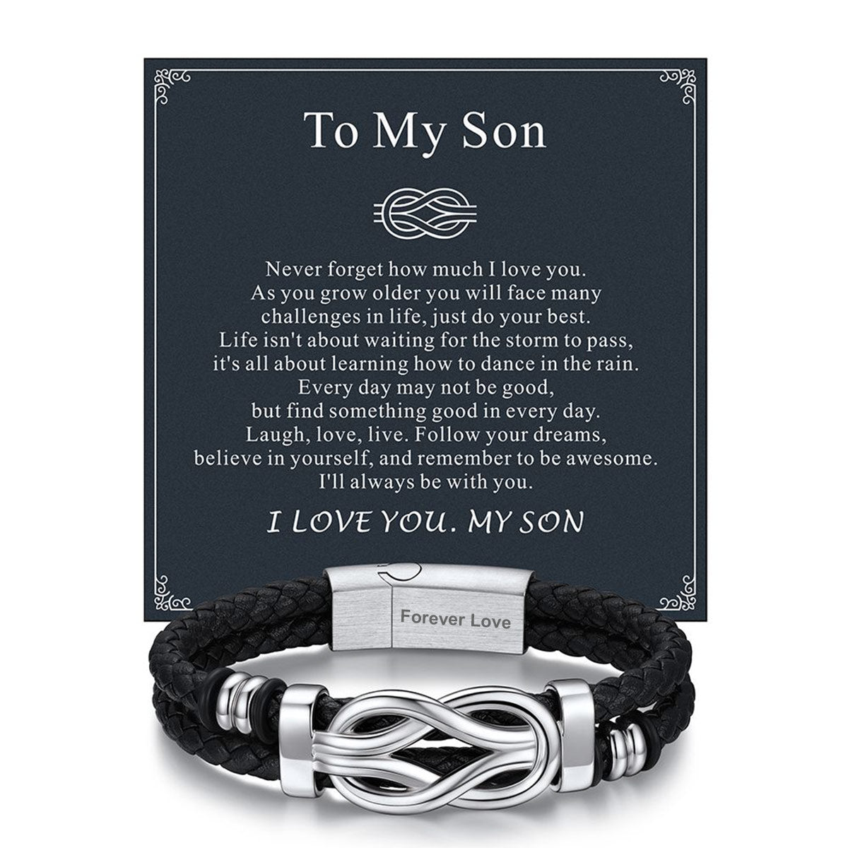 Leather Love Knot Bracelet for son