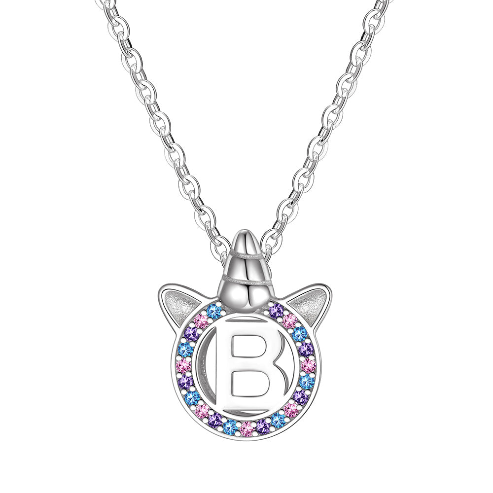 Letter Unicorn Necklace B