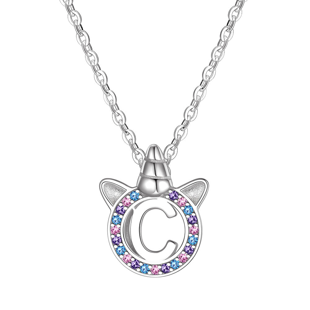 Letter Unicorn Necklace C