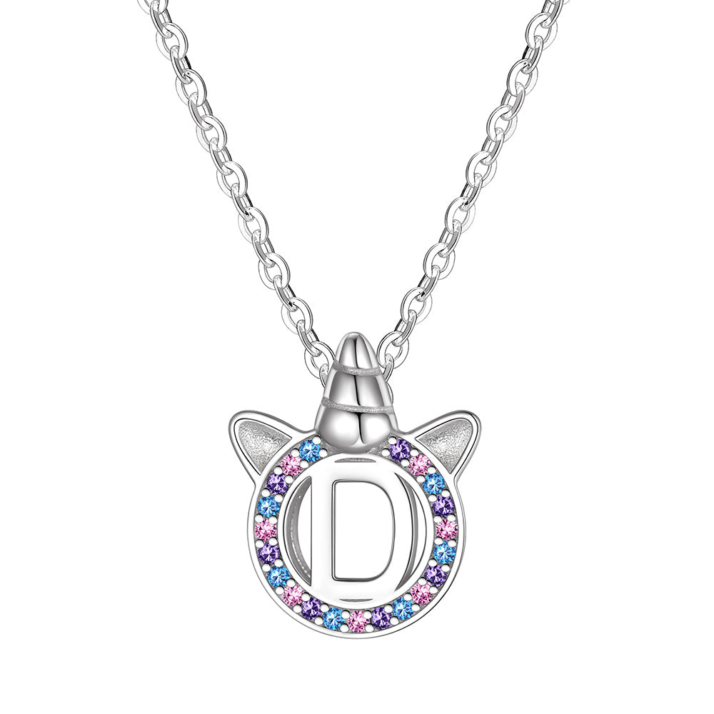 Letter Unicorn Necklace D