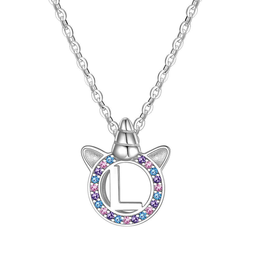 Letter Unicorn Necklace L