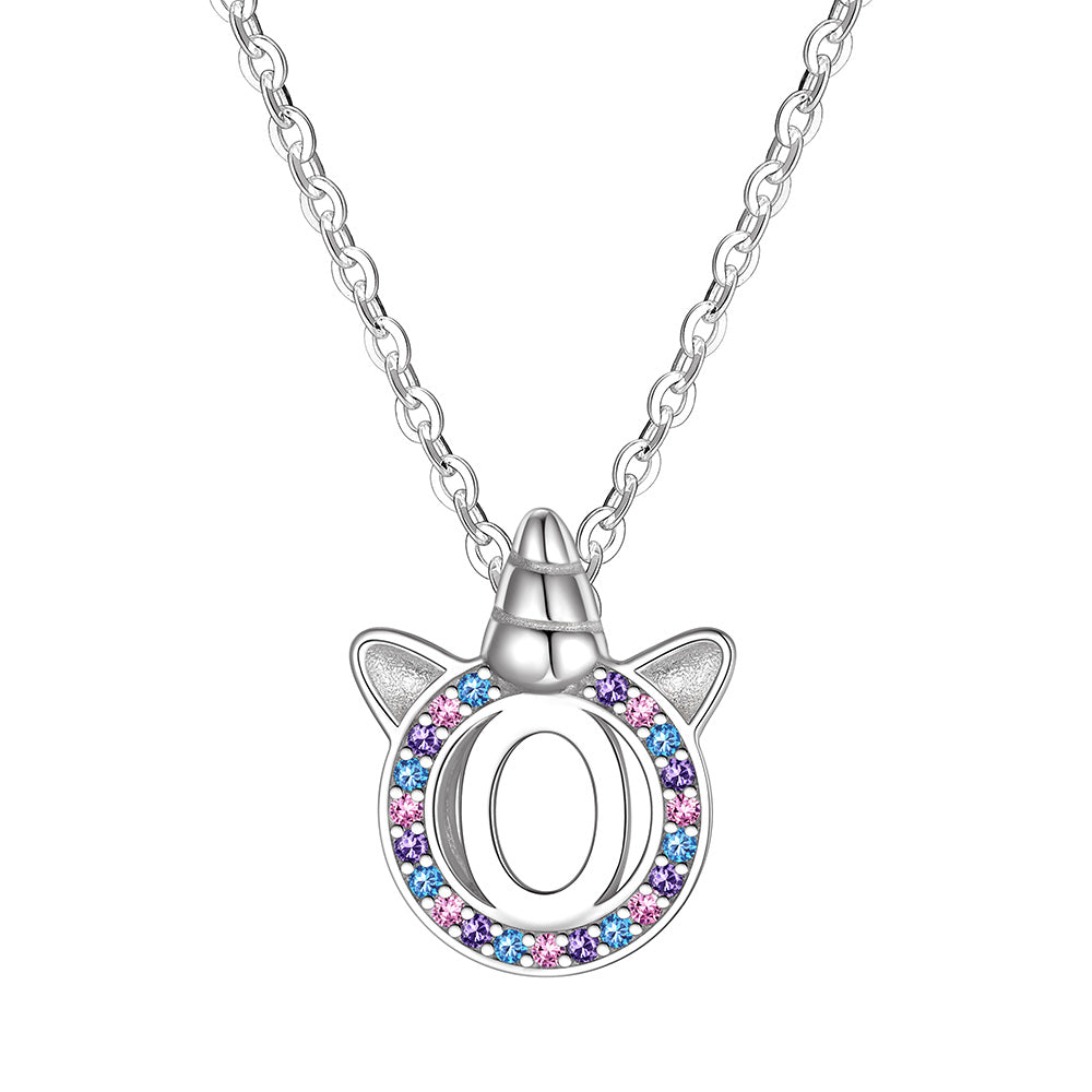 Letter Unicorn Necklace O