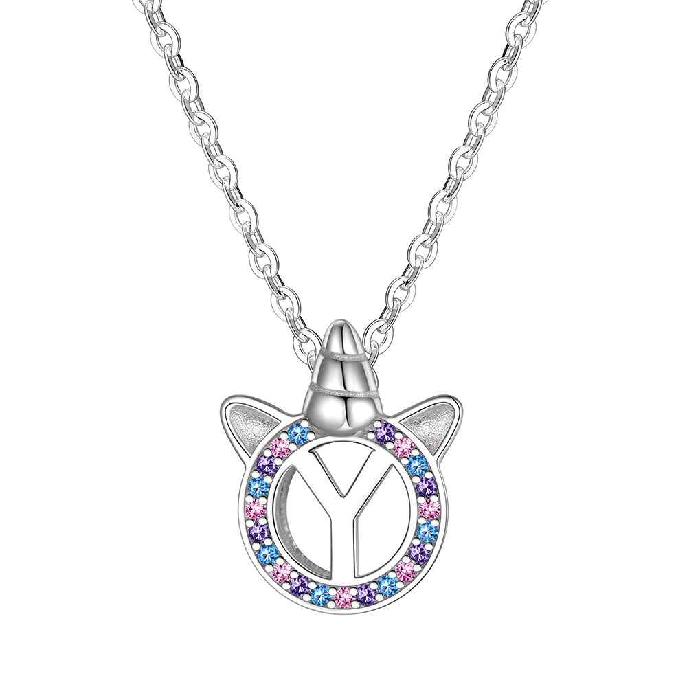 Letter Unicorn Necklace Y