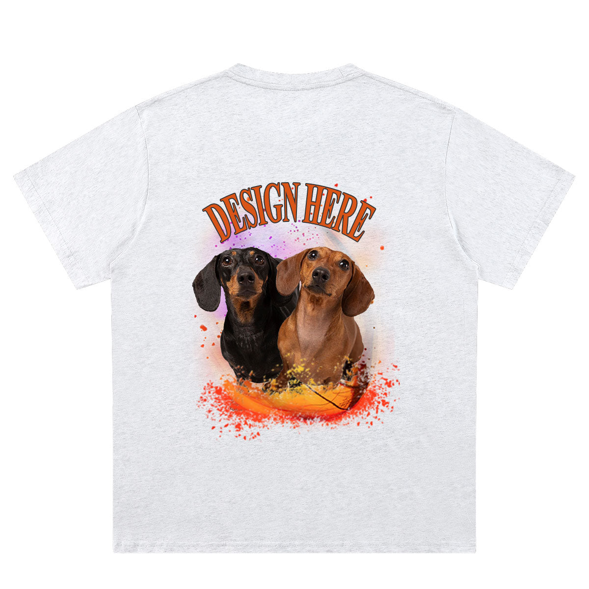 Light Grey Back Personalized Photo and Text T-Shirts