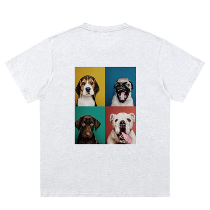 Light Grey Back Picture T-Shirts for Women Men