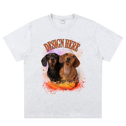 Light Grey Personalized Photo and Text T-Shirts