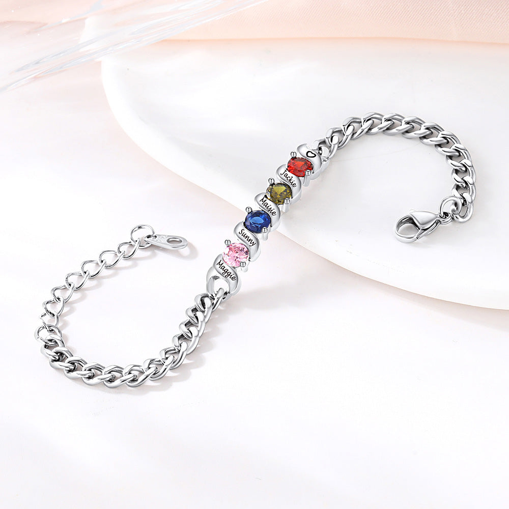 Link Family Birthstone Bracelet