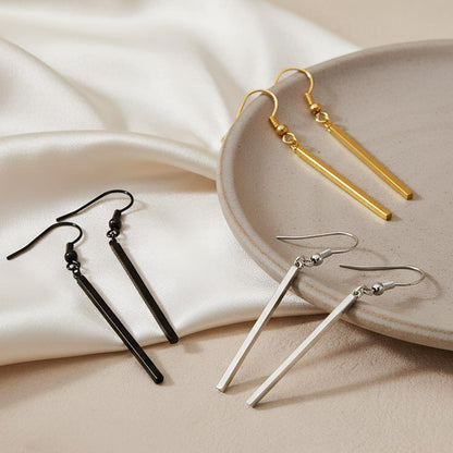 Long Vertical Bar Dangle Earrings in different color