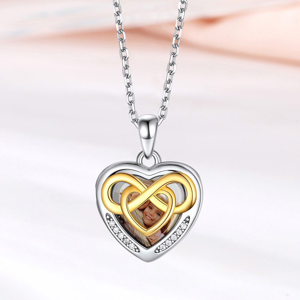 Love Knot Heart Locket Necklace