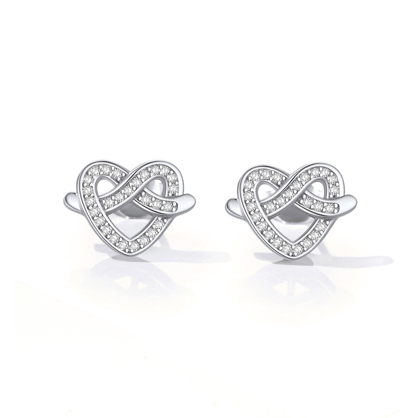 Love Knot Stud Earrings CZ