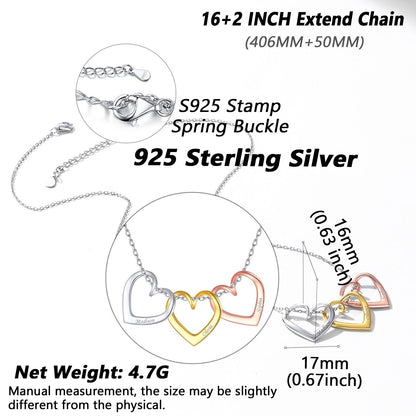 Love Open Heart Necklace Dimension, Hypoallergenic