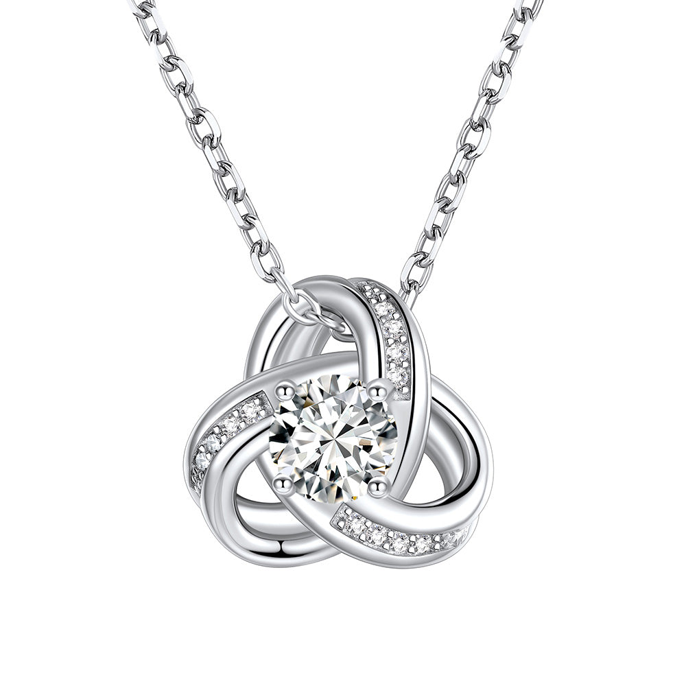 Love knot April Birthstone Necklace